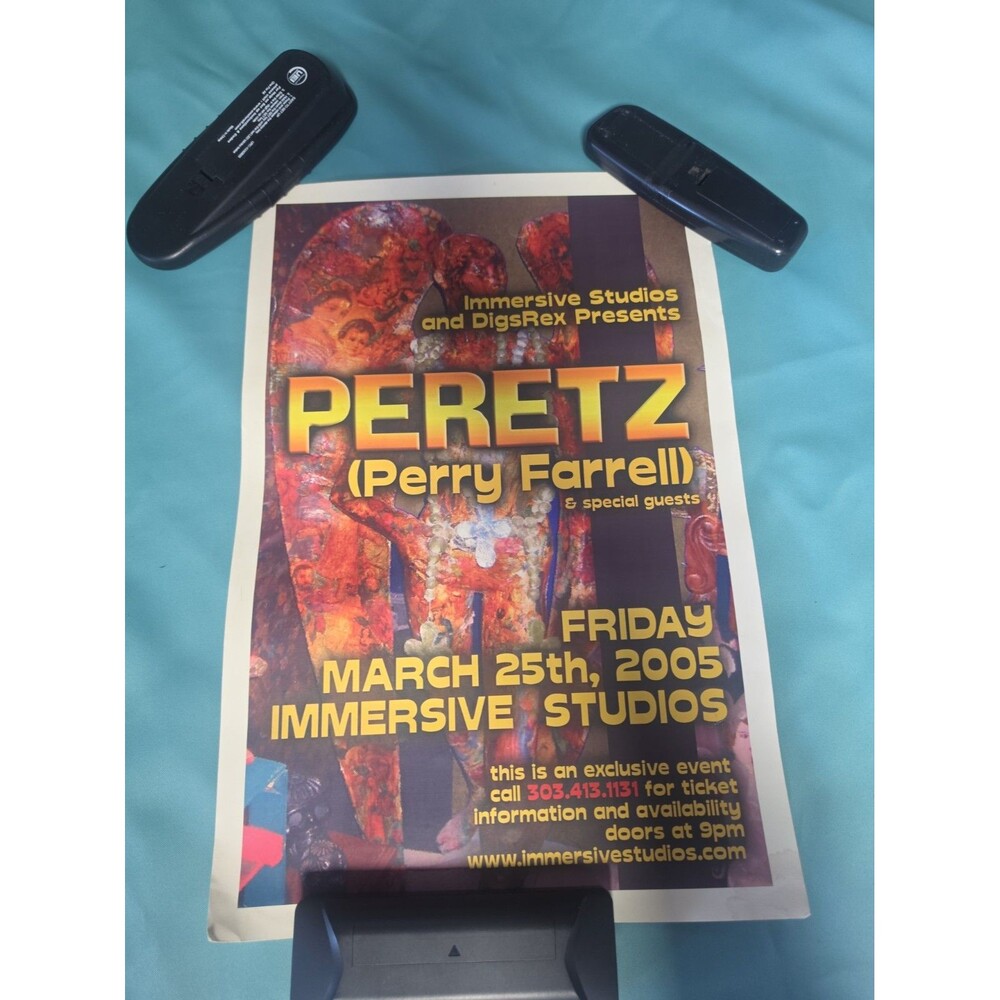 DJ Peretz Perry Farrell Rare 2005 12x18 Promo Event Poster Immersive Studios